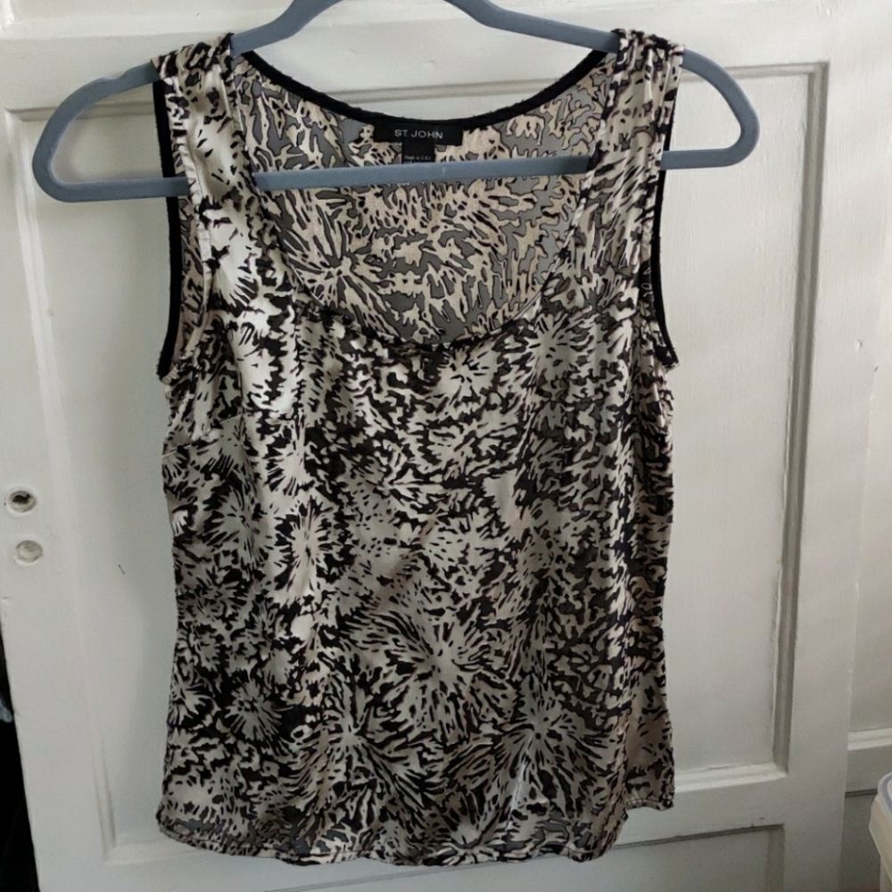 St. John Animal print blouse size S